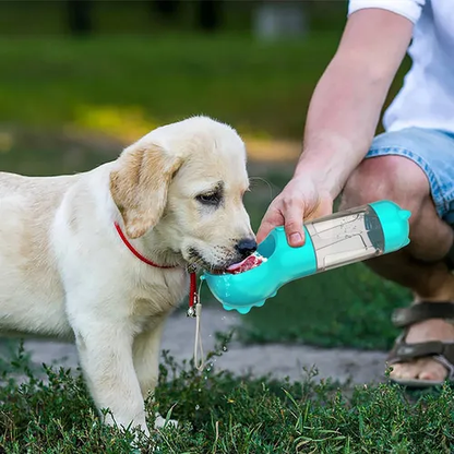 Botella Bebedero Comedero PaRa Mascotas 5 En 1 Para Viajes