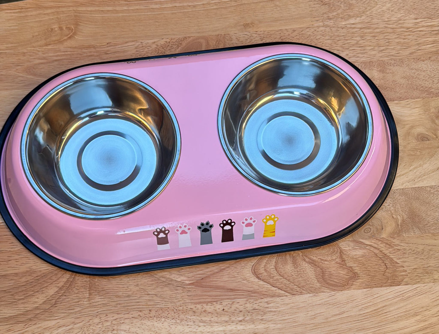 Platillo doble acero para gatos